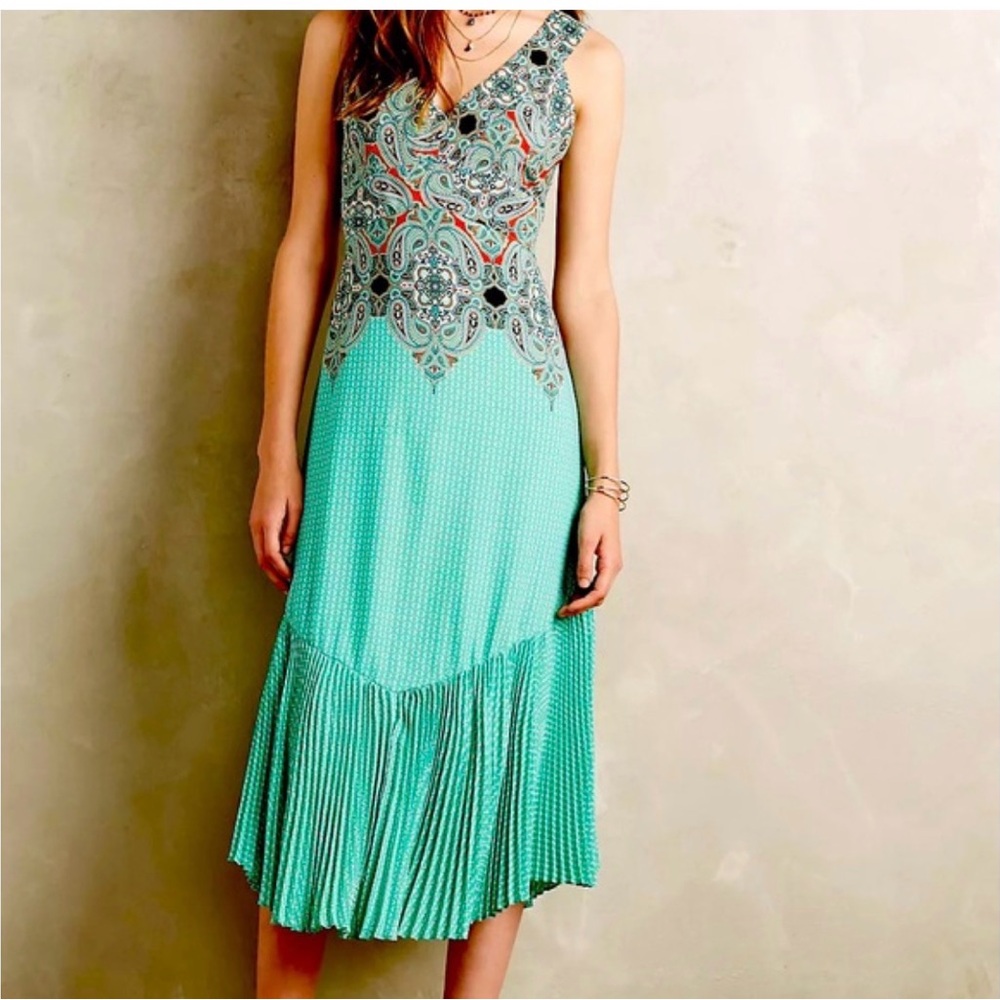 Anthropologie Maeve Canyon Creek Midi Halter Dress